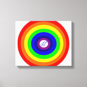Impressão redondo das canvas do arco-íris dos