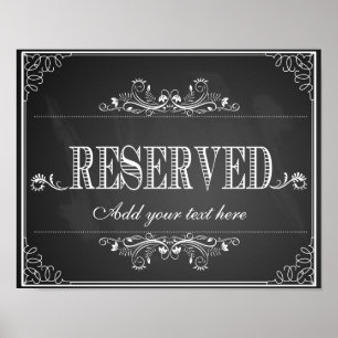 Impressão reservado personalizado quadro do sinal
