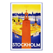 Impressão Retro Vintage Image Viagem Estocolmo