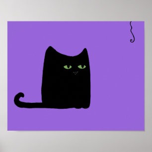 Impressão roxo do gato gordo (customizável)