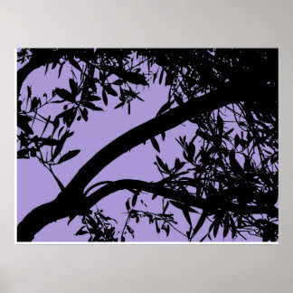 Impressão roxo do ramo de árvore