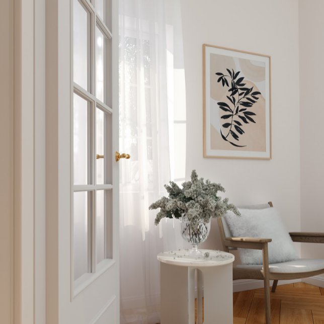 Impressão Scandi simples de galho preto na aquarel (Criador carregado)