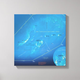 Impressão seco das canvas do mapa de Tortugas