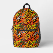 Impressão Selvagem Colorida Chic Pintada Arco-Íris