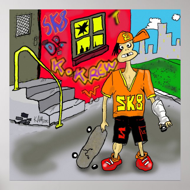 Impressão "SK8" - por Kev Moore (Frente)