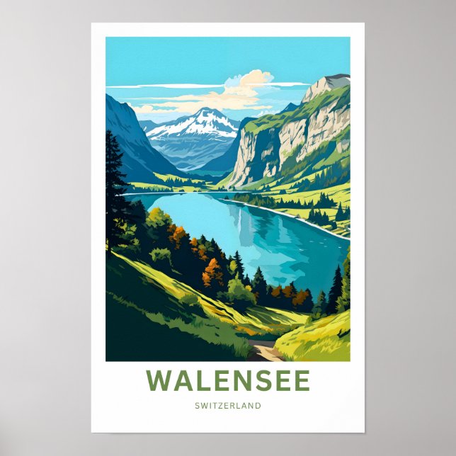 Impressão Suiça da Viagem Walensee (Frente)