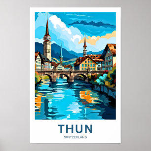 Impressão Suiça de Viagem do Thun