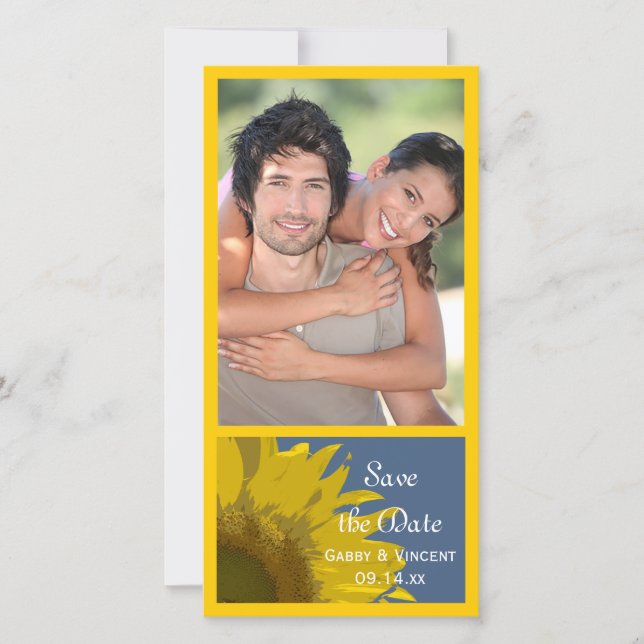 Impressão Sunflower Weding Save the Date Cartão co (Frente)