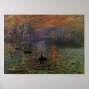 Impressão Sunrise de Claude Monet, Vintage Art