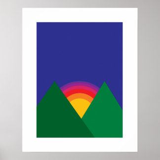 Impressão Sunset de montanha