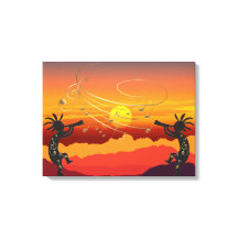 Impressão Sunset Kokopelli e Music Canvas