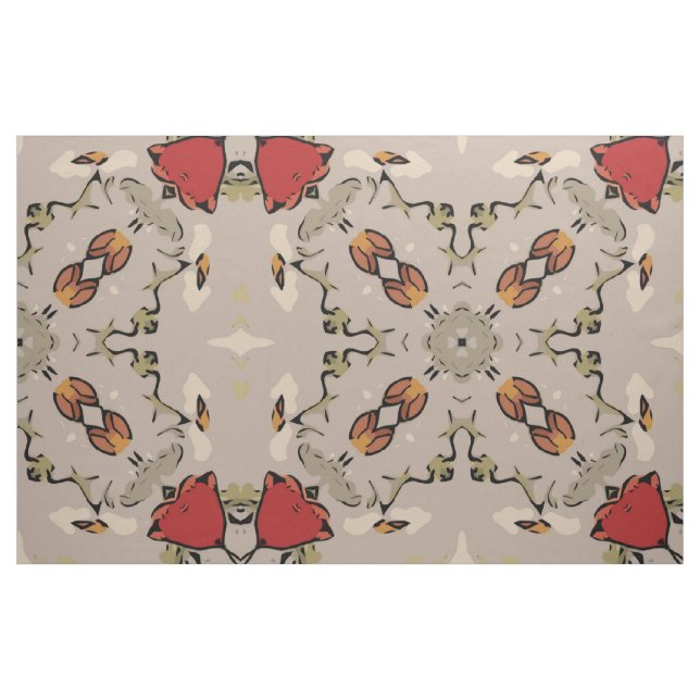 Impressão tecido geométrico de tulipas vermelhas (Fat Quarter)