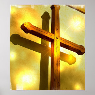 Impressão transversal dourado do poster