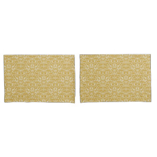 Impressão travesseiro do Damask Dourado para gabi