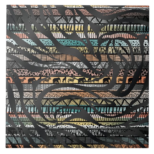 Impressão Tribal African Pattern Zebra (Frente)