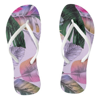 Impressão Tropical Chinelos para mulheres