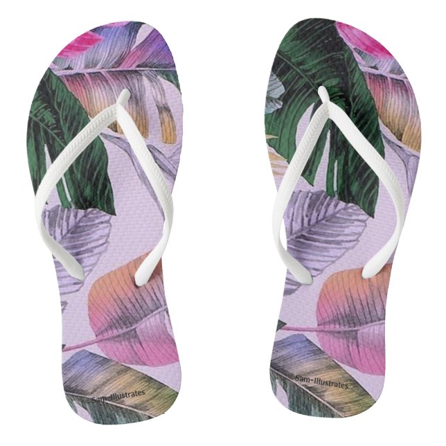 Impressão Tropical Chinelos para mulheres (Pé da cama)