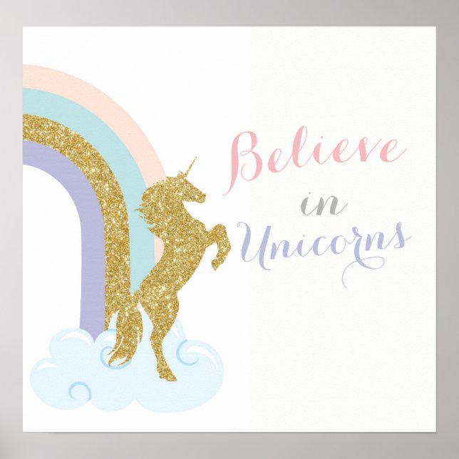 Impressão Unicorn, Decorações do Unicórnio Bedroom (Frente)