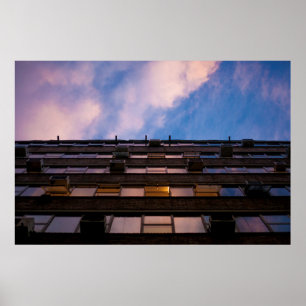Impressão urbano do céu e da fotografia da