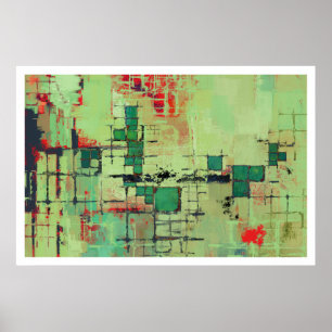 Impressão verde da arte abstracta da estrutura