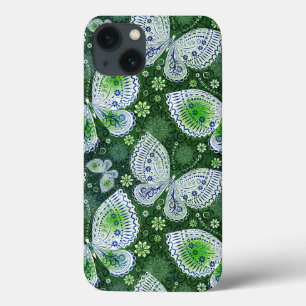 Impressão Verde de Borboleta de Paisley
