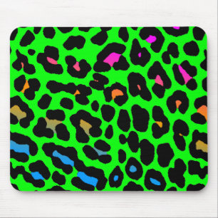 Impressão verde retro Mousepad do leopardo do