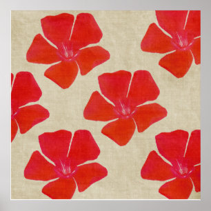 Impressão vermelho da flor