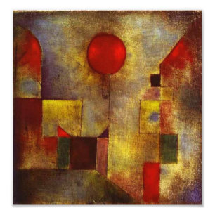 Impressão vermelho da foto do balão de Paul Klee