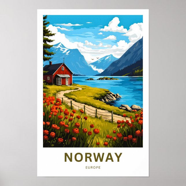 Impressão Viagem da Europa da Noruega (Frente)