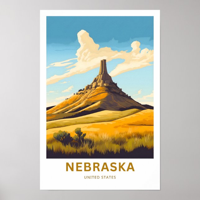Impressão Viagem dos Estados Unidos do Nebraska (Frente)