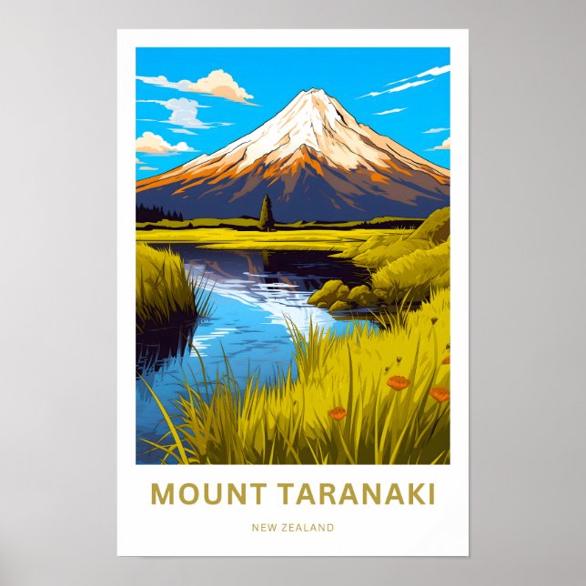 Impressão Viagem para o Monte Taranaki Nova Zelând (Frente)