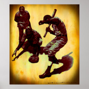 Impressão Vintage Baseball Canvas