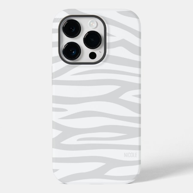 Impressão Zebra Branca de Cinzas Moderna Personali (Verso)