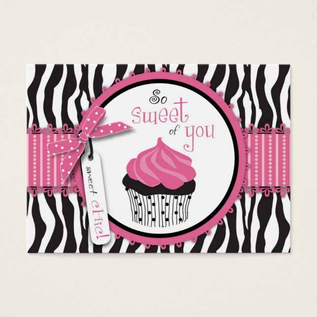 Impressão Zebra e Cupcake Obrigado Notecard (Frente)