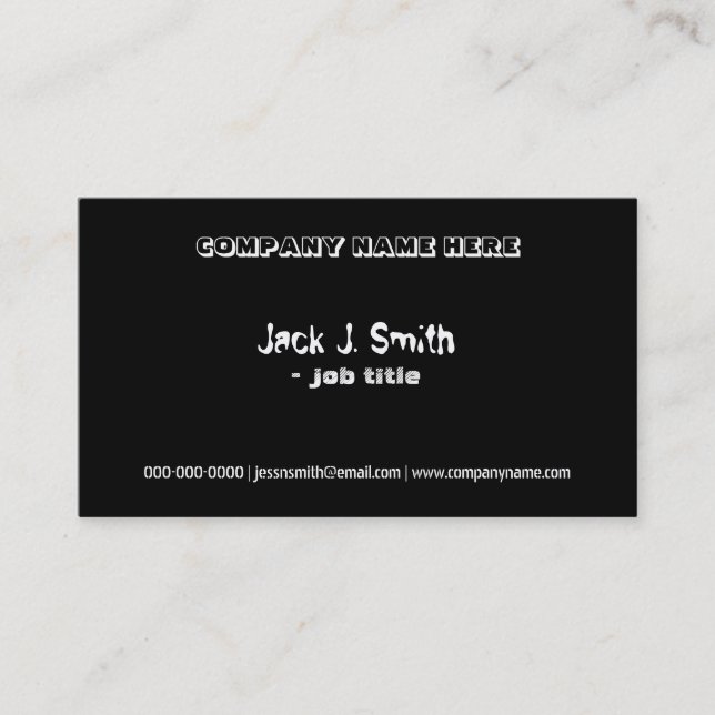 Impressionante, simples, cartão de visita preto es (Frente)