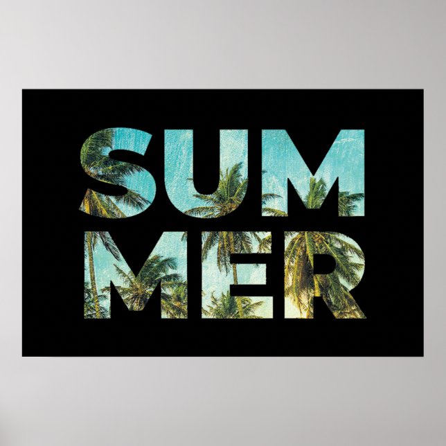 Impressionante Tipografia Tropical Summer | POSTER (Frente)