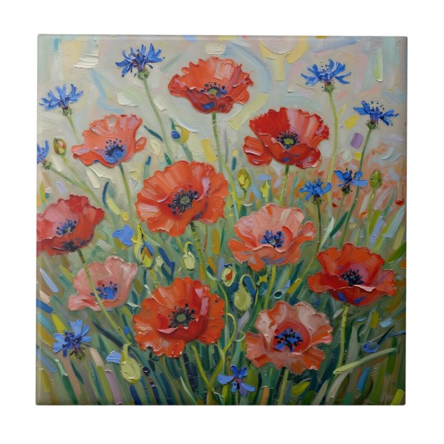 Impressionist Red Poppy Field (Frente)