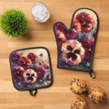 Impressionista Maroon Pansies Floral Pintura