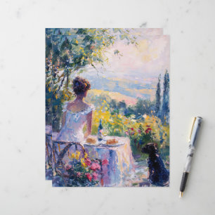 Impressionista Mulher em Papel Escrapbook Picônico