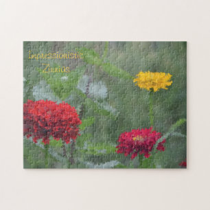 Impressionista Zinnia Grande Quebra-cabeça