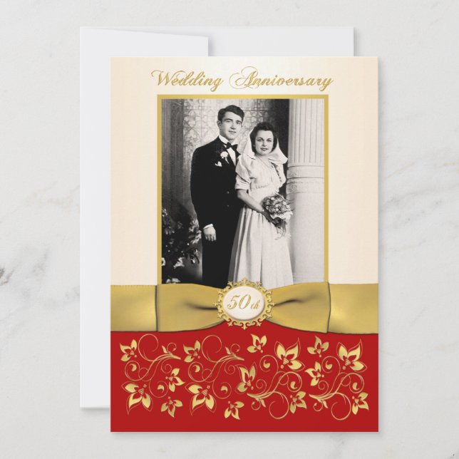 IMPRESSO A Vermelha RIBBON, Convite para 50 anos d (Frente)