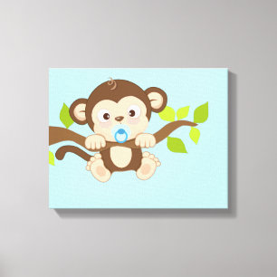 Impressões bonitos das canvas do macaco do bebé