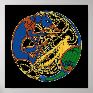 Impressões celtas celtas da arte do cão e do