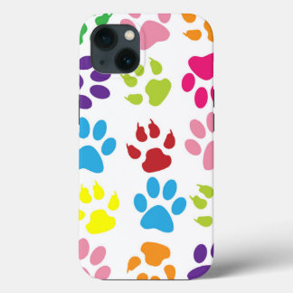 Impressões coloridas de pata de cachorro
