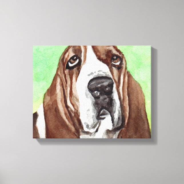 Impressões de Arte de Canvas do Basset Hound (Frente)