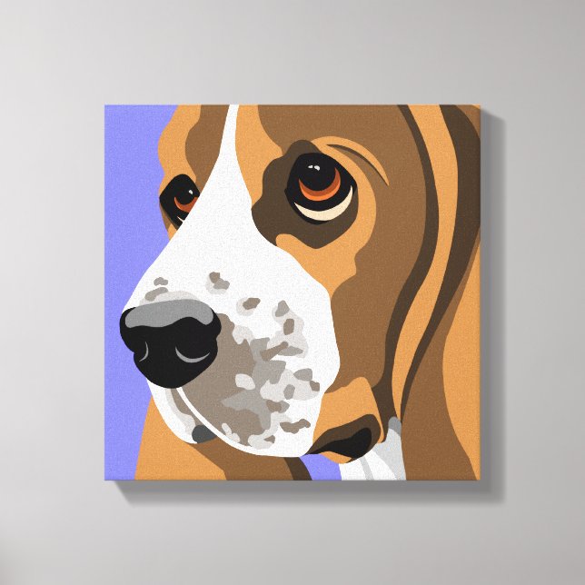 Impressões de Arte de Canvas do Basset Hound (Frente)