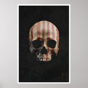 Impressões de Arte de Caveira Floral, EUA, Caveira