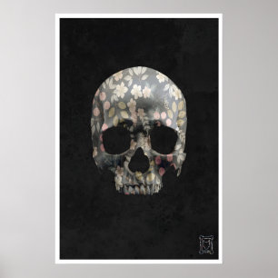 Impressões de Arte de Caveira Floral, EUA, Caveira