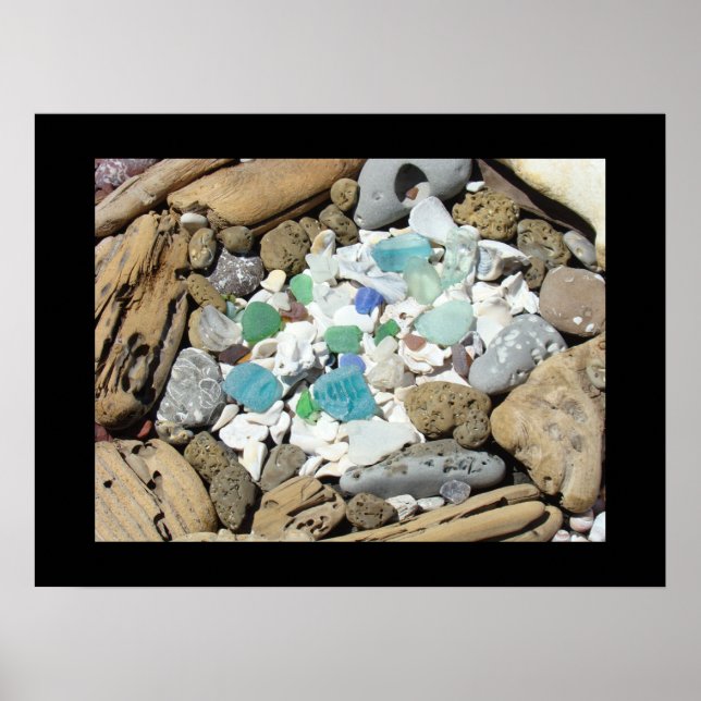 Impressões de arte de conchas do mar Vidro do Mar  (Frente)