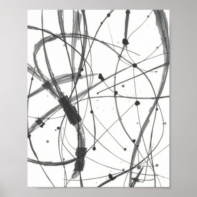 Impressões de Arte de Linha Abstrata Moderna na Pa (Frente)